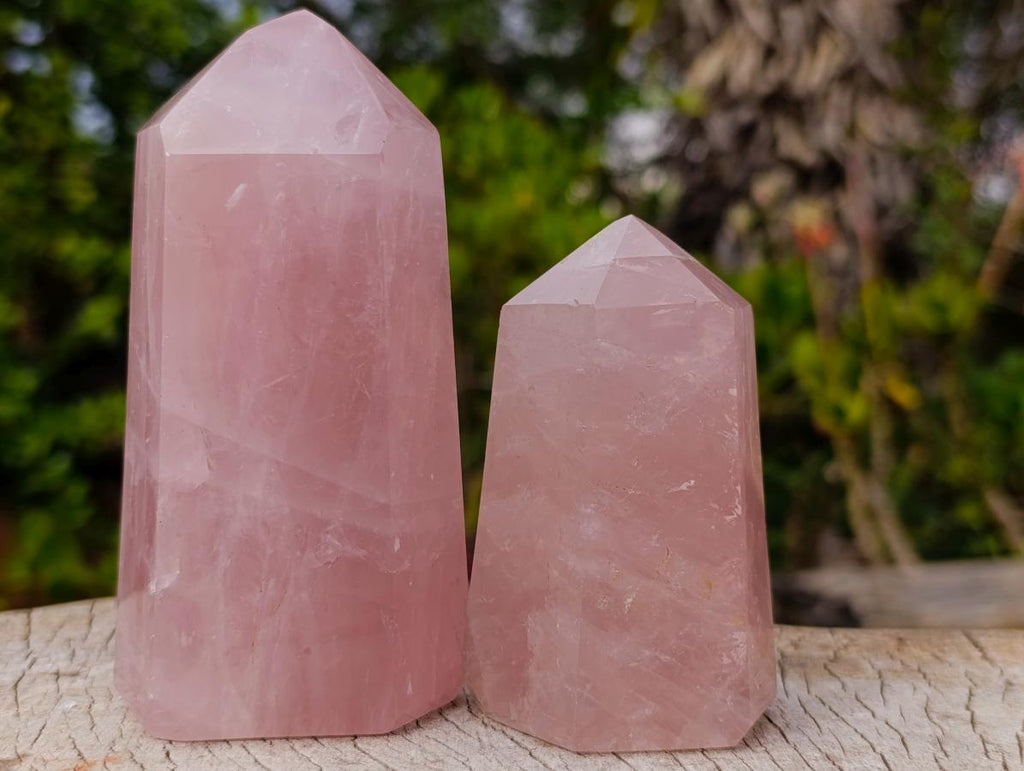 Polished Gemmy Rose Quartz Display Crystals x 6 From Madagascar - Toprock Gemstones and Minerals 