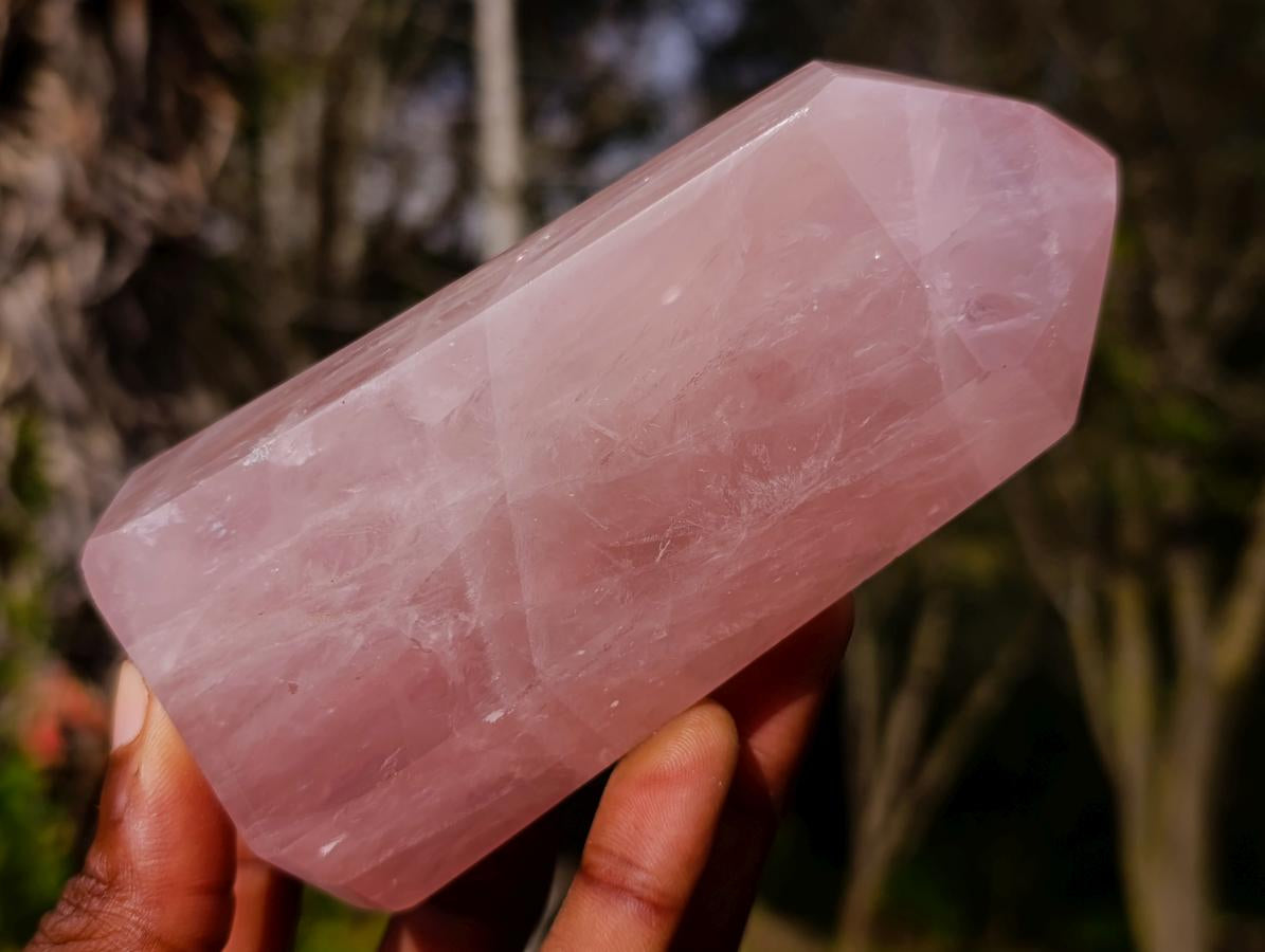 Polished Gemmy Rose Quartz Display Crystals x 6 From Madagascar - Toprock Gemstones and Minerals 