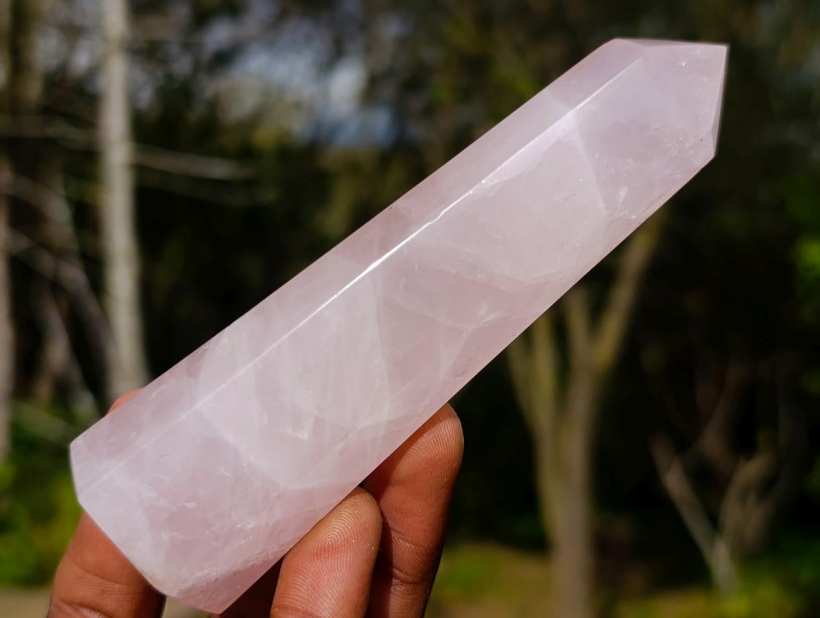 Polished Gemmy Rose Quartz Display Crystals x 6 From Madagascar - Toprock Gemstones and Minerals 