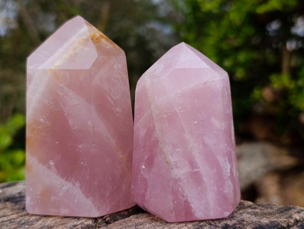 Polished Gemmy Rose Quartz Display Crystals x 6 From Madagascar - Toprock Gemstones and Minerals 