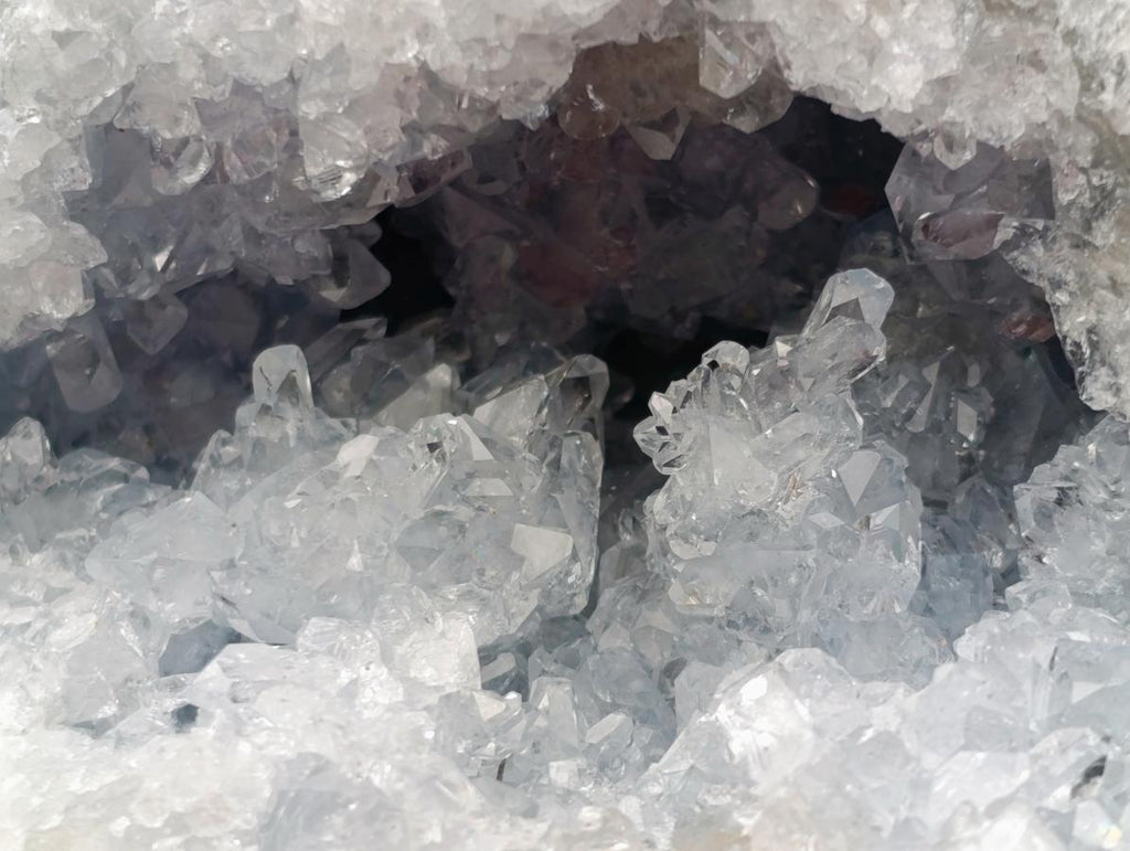 Natural Blue Celestite Geode Specimens x 2 From Sakoany, Madagascar - Toprock Gemstones and Minerals 