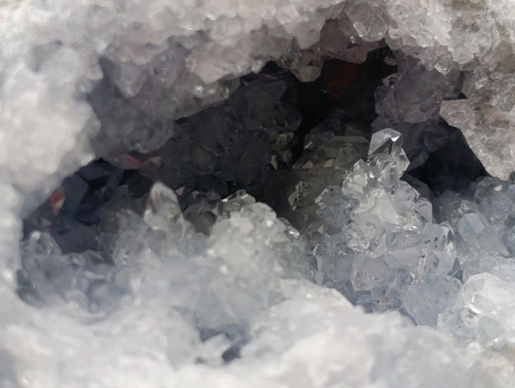 Natural Blue Celestite Geode Specimens x 2 From Sakoany, Madagascar - Toprock Gemstones and Minerals 