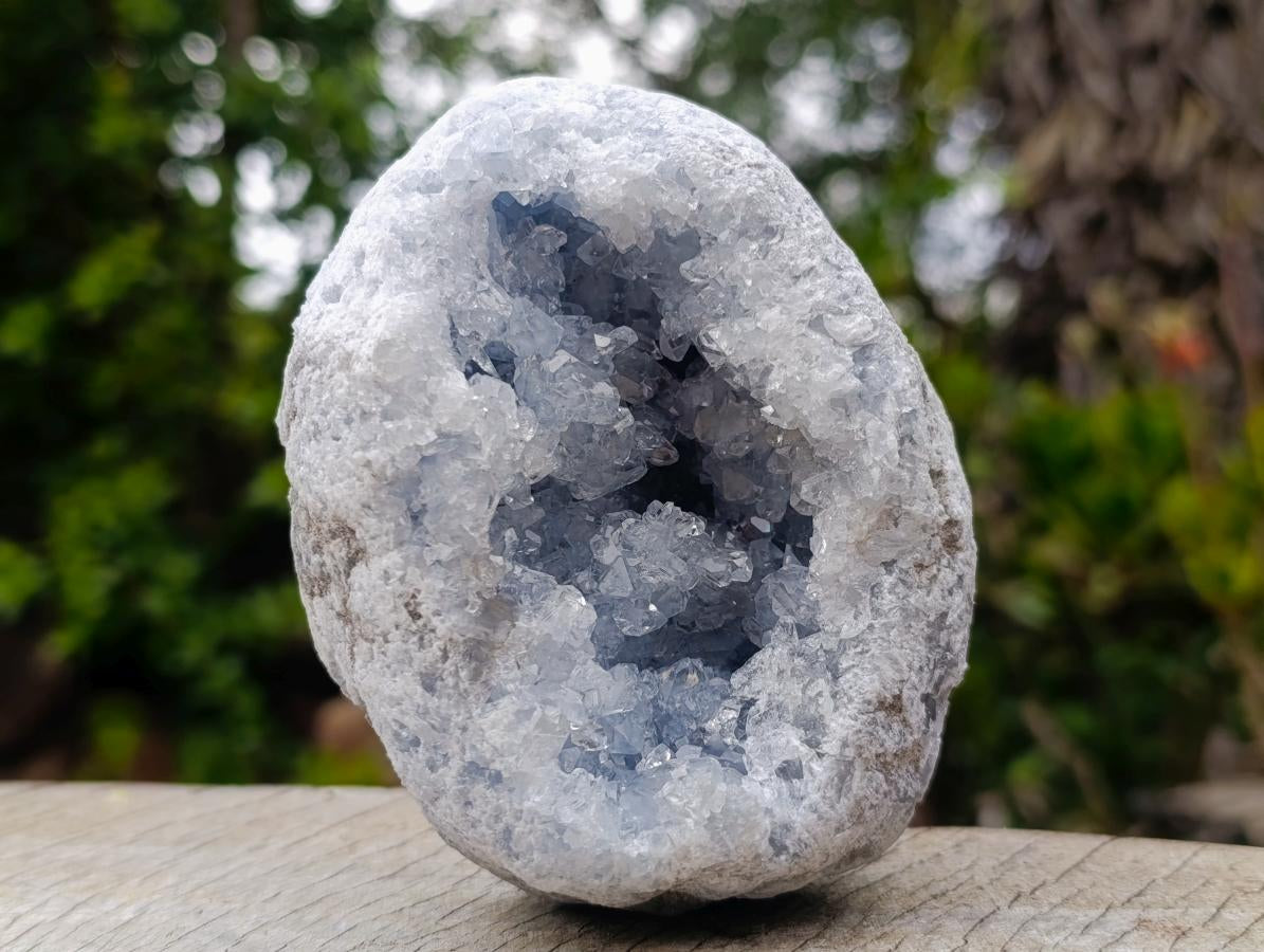 Natural Blue Celestite Geode Specimens x 2 From Sakoany, Madagascar - Toprock Gemstones and Minerals 