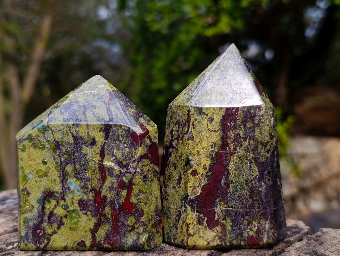 Polished Bastite Dragonsblood Stone Display Crystals x 6 From Tshipise, South Africa - Toprock Gemstones and Minerals 