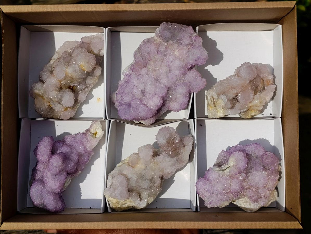 Natural Spirit Amethyst and Spirit Quartz Clusters x 6 From Boekenhouthoek, South Africa - Toprock Gemstones and Minerals 