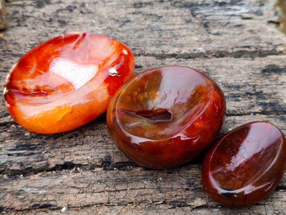 Polished Carnelian Agate Gemstone Bowls x 12 From Madagascar - Toprock Gemstones and Minerals 