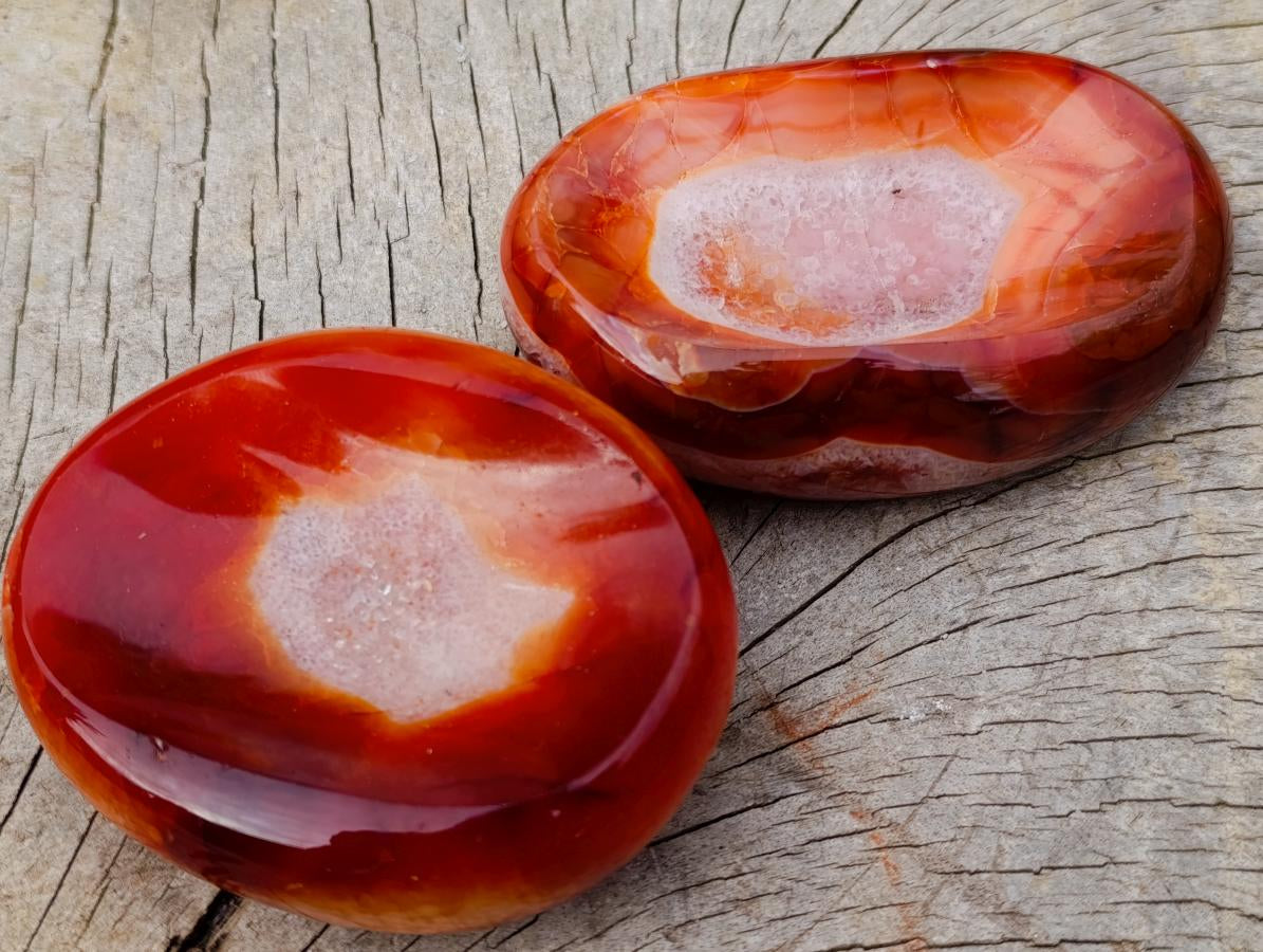 Polished Carnelian Agate Gemstone Bowls x 12 From Madagascar - Toprock Gemstones and Minerals 