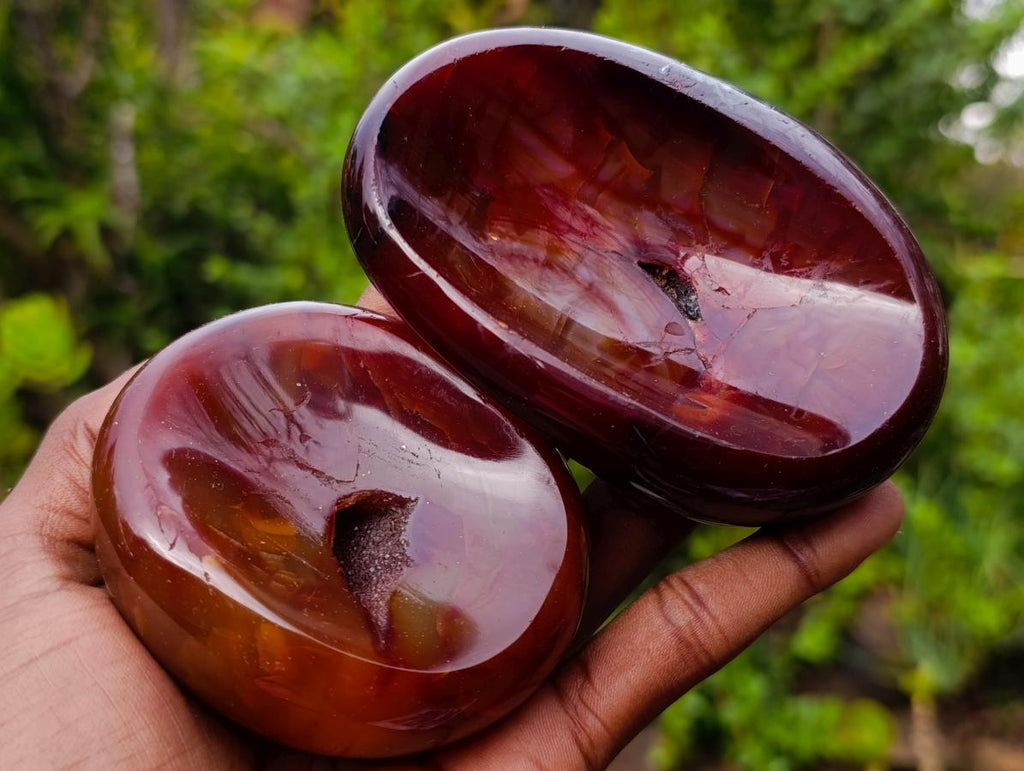 Polished Carnelian Agate Gemstone Bowls x 12 From Madagascar - Toprock Gemstones and Minerals 