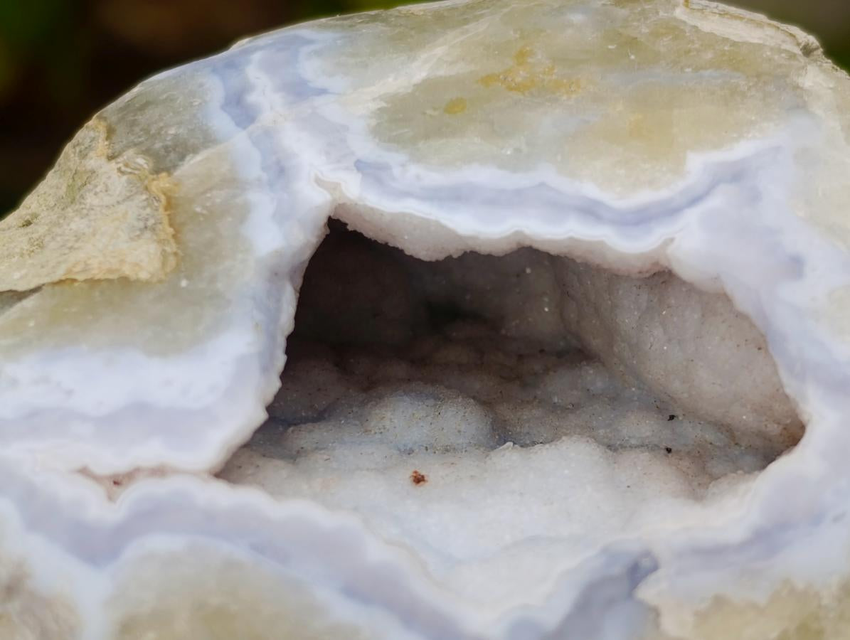 Polished On One Side Blue Lace Agate Geodes x 12 From Nsanje, Malawi - Toprock Gemstones and Minerals 