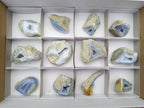 Polished On One Side Blue Lace Agate Geodes x 12 From Nsanje, Malawi - Toprock Gemstones and Minerals 
