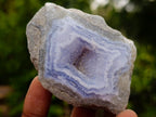 Polished On One Side Blue Lace Agate Geodes x 12 From Nsanje, Malawi - Toprock Gemstones and Minerals 