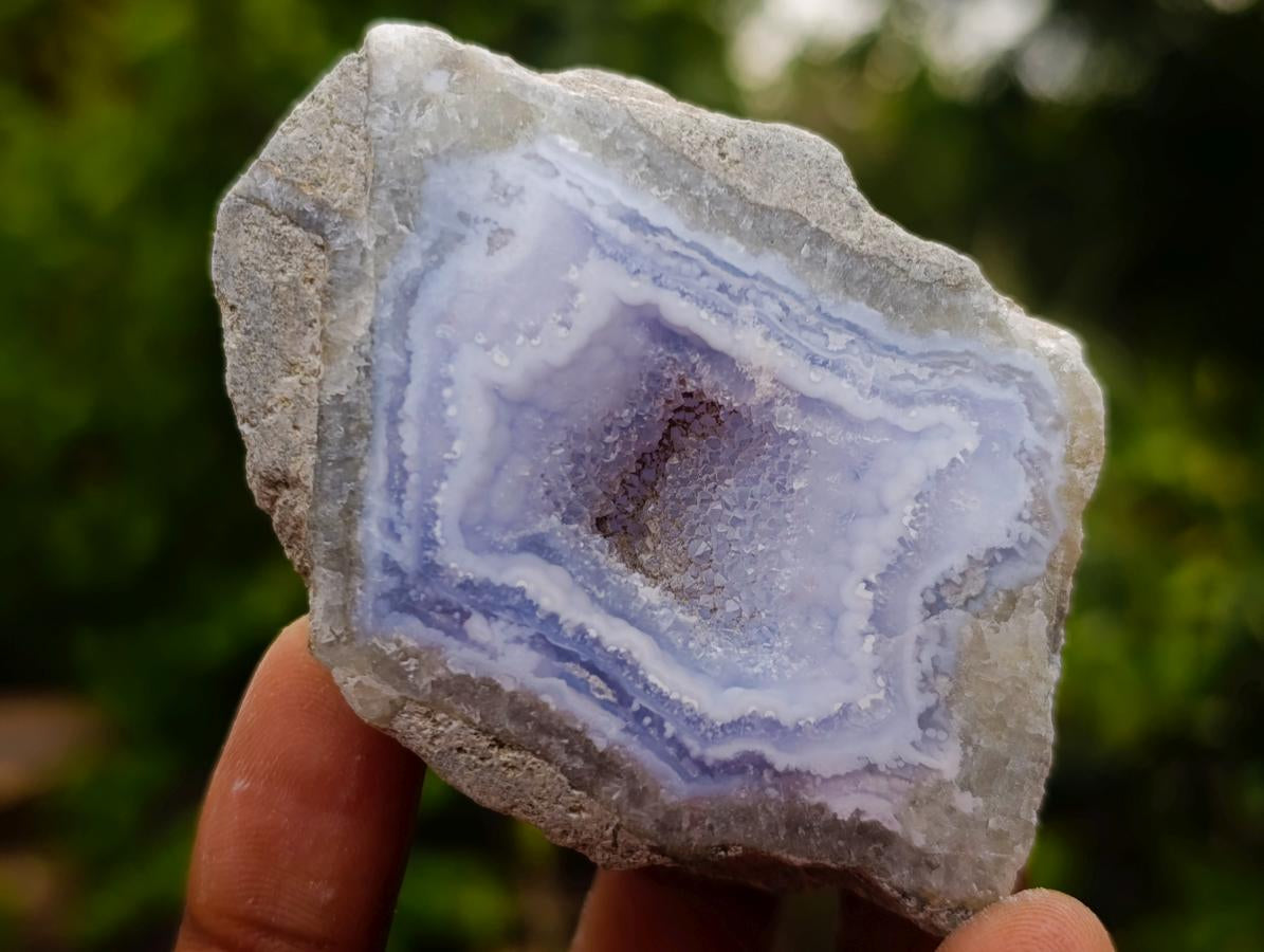 Polished On One Side Blue Lace Agate Geodes x 12 From Nsanje, Malawi - Toprock Gemstones and Minerals 