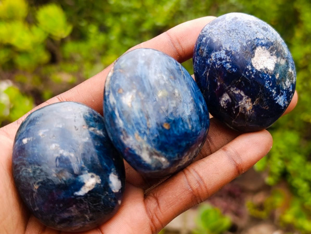 Polished Super Rare Dumortierite Galets x 29 From Madagascar - Toprock Gemstones and Minerals 