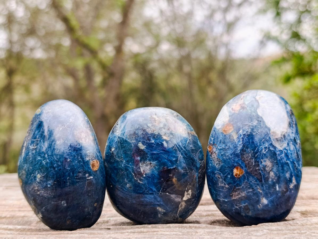 Polished Super Rare Dumortierite Galets x 29 From Madagascar - Toprock Gemstones and Minerals 