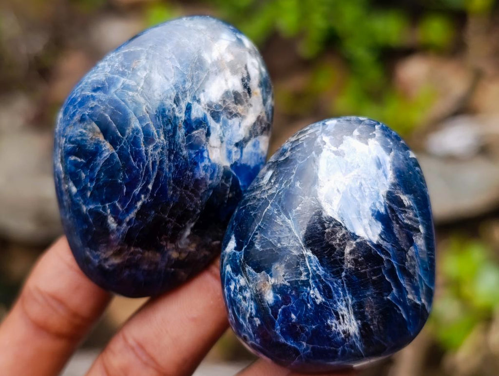 Polished Super Rare Dumortierite Galets x 29 From Madagascar - Toprock Gemstones and Minerals 