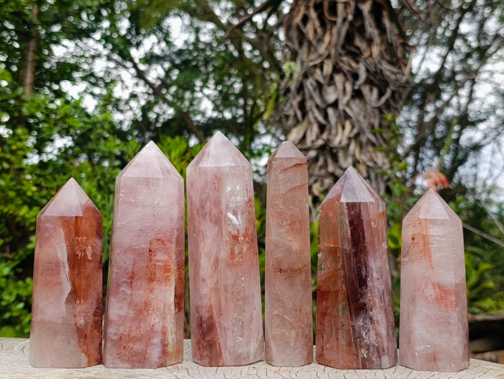 Polished Red Hematoid Quartz Display Crystals x 6 From Ambatondrazaka, Madagascar - Toprock Gemstones and Minerals 