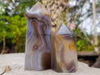 Polished Banded Agate Display Crystals x 5 From Madagascar - Toprock Gemstones and Minerals 