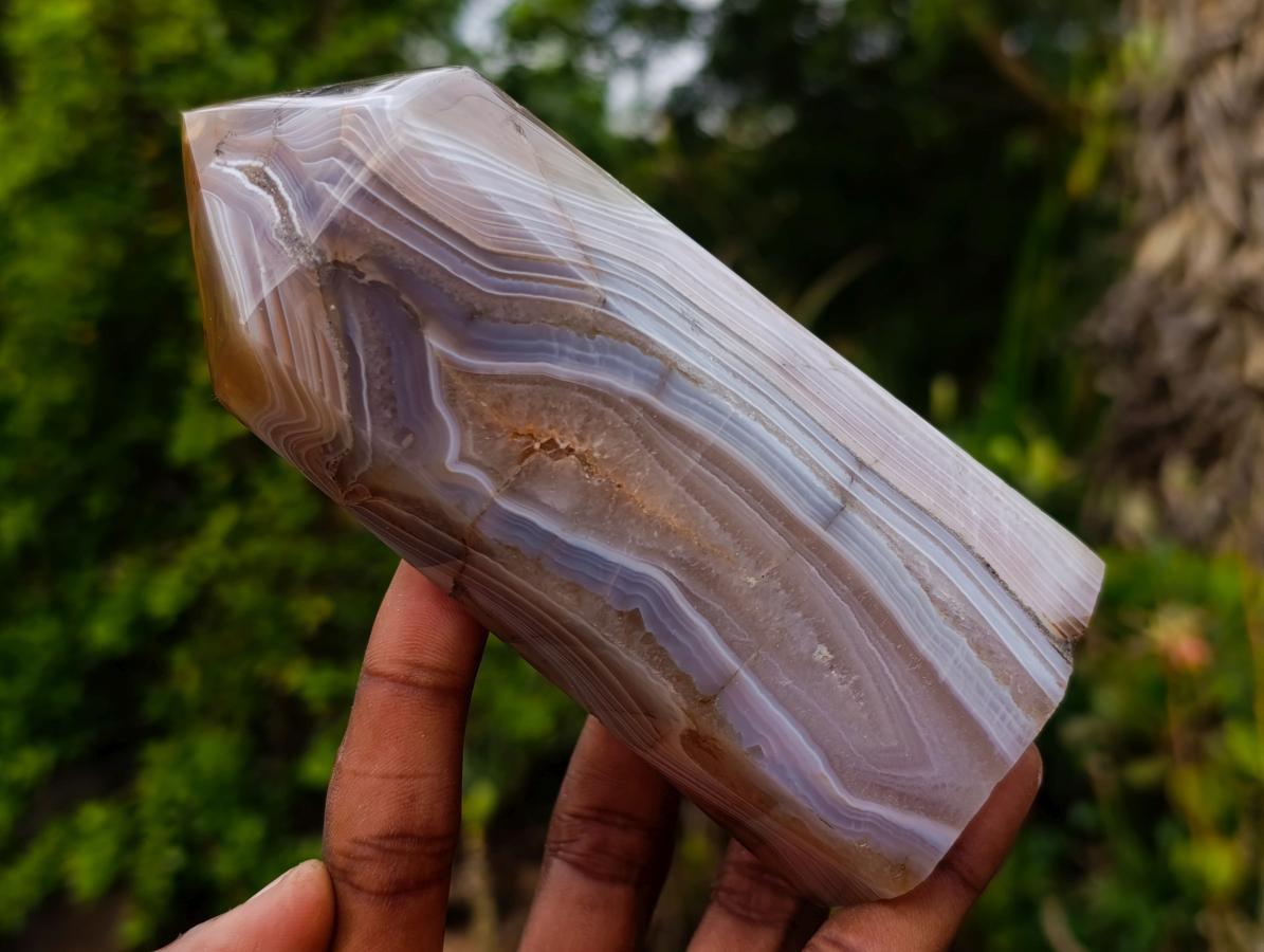 Polished Banded Agate Display Crystals x 5 From Madagascar - Toprock Gemstones and Minerals 