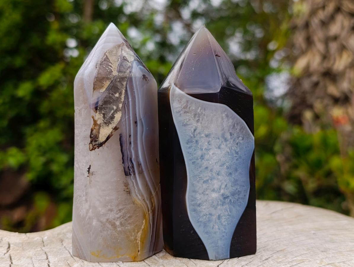 Polished Banded Agate Display Crystals x 5 From Madagascar - Toprock Gemstones and Minerals 
