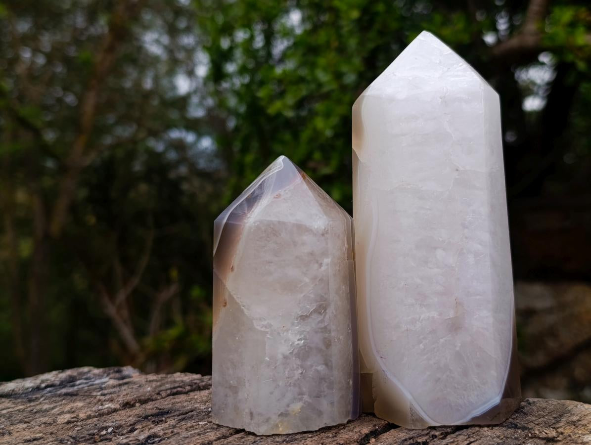 Polished Banded Agate Display Crystals x 5 From Madagascar - Toprock Gemstones and Minerals 