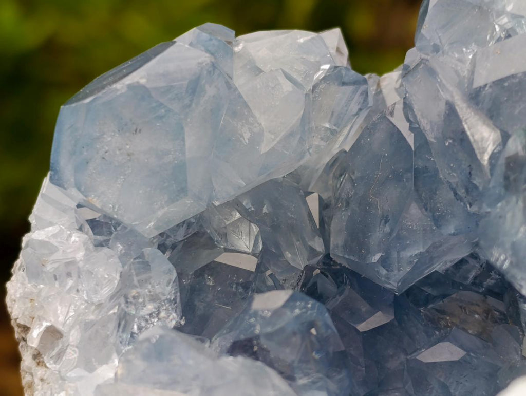Natural Blue Celestite Geode Specimens x 2 From Sakoany, Madagascar - Toprock Gemstones and Minerals 