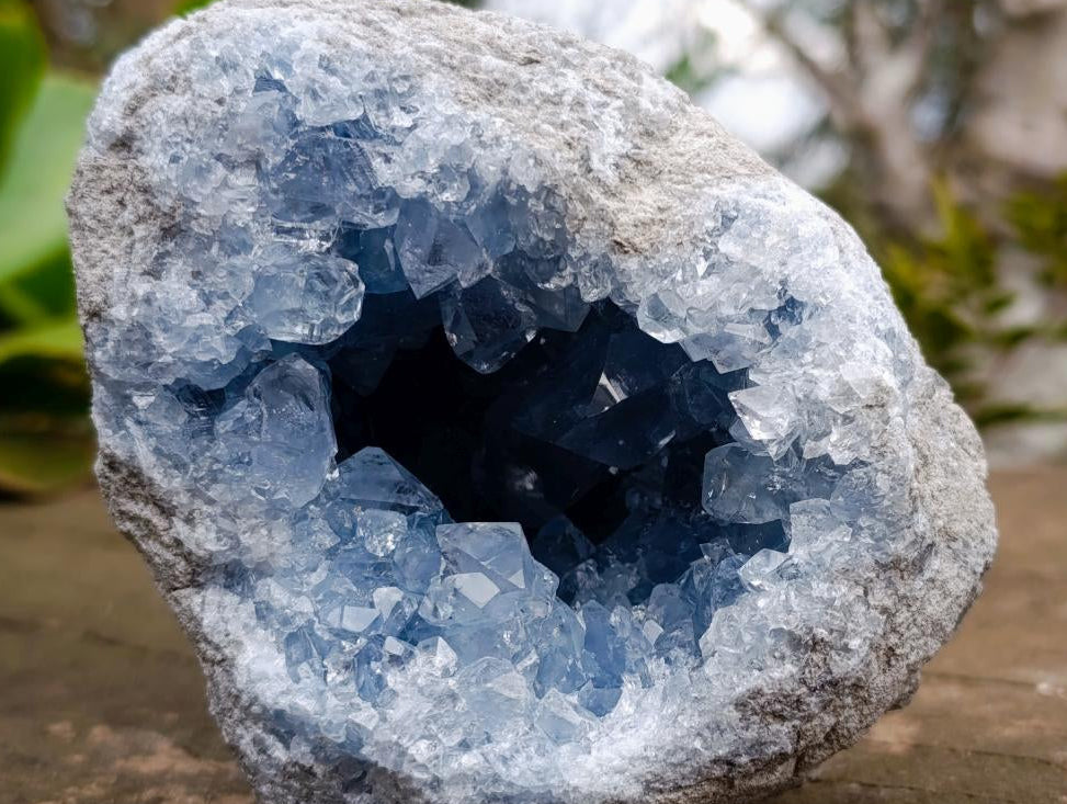 Natural Blue Celestite Geode Specimens x 2 From Sakoany, Madagascar - Toprock Gemstones and Minerals 