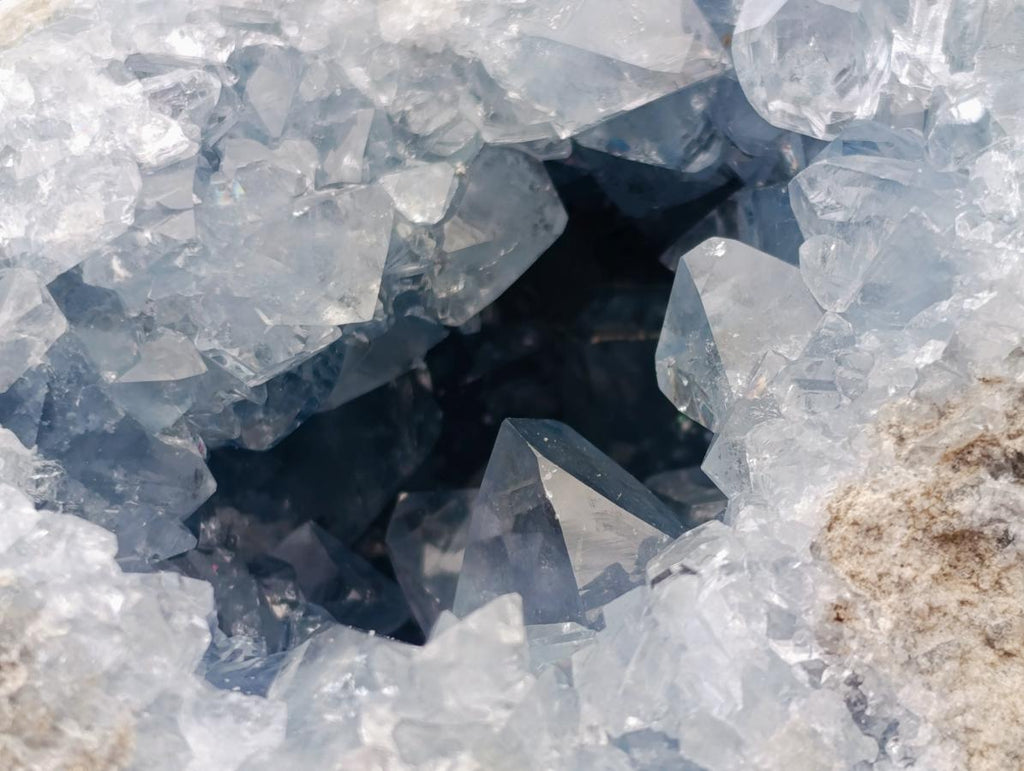 Natural Blue Celestite Geode Specimens x 2 From Sakoany, Madagascar - Toprock Gemstones and Minerals 