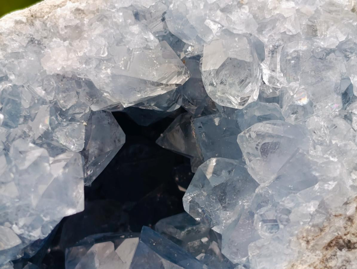 Natural Blue Celestite Geode Specimens x 2 From Sakoany, Madagascar - Toprock Gemstones and Minerals 