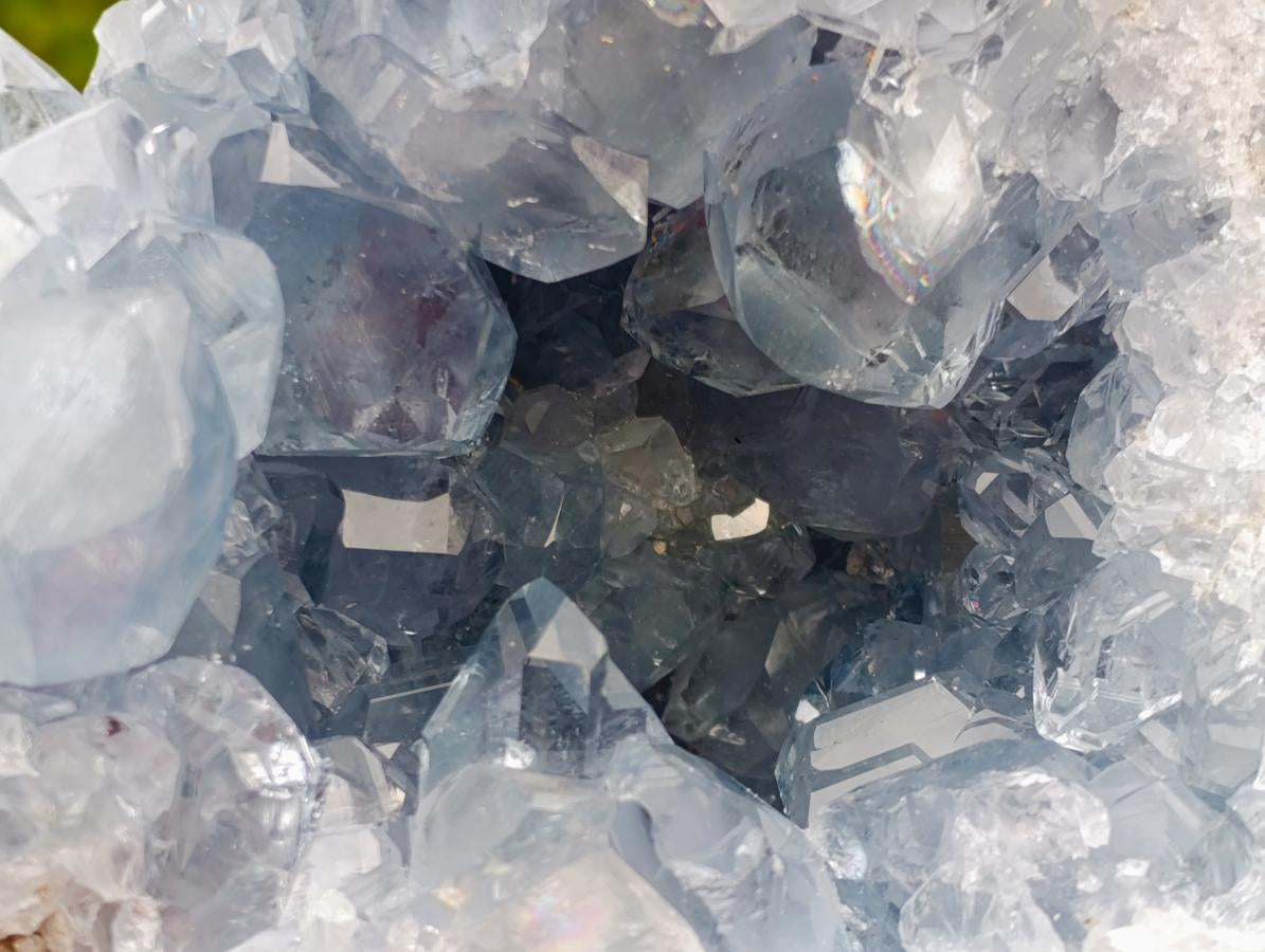 Natural Blue Celestite Geode Specimens x 2 From Sakoany, Madagascar - Toprock Gemstones and Minerals 