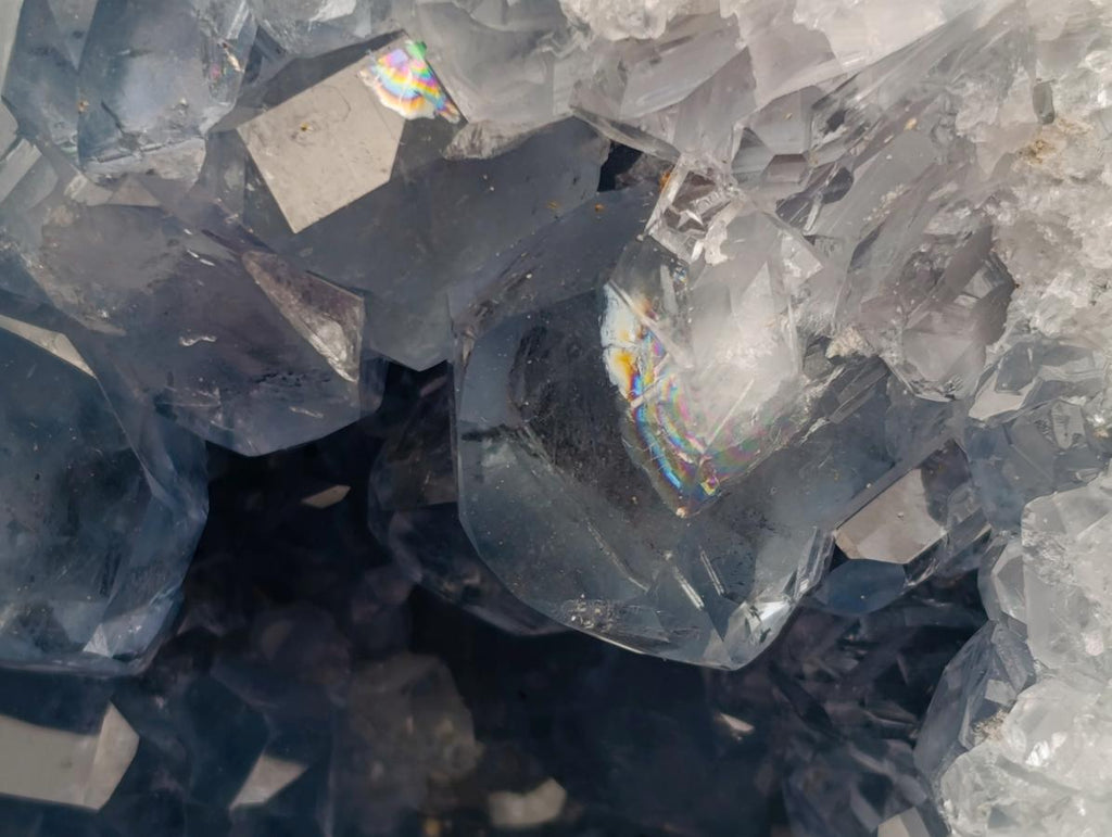 Natural Blue Celestite Geode Specimens x 2 From Sakoany, Madagascar - Toprock Gemstones and Minerals 
