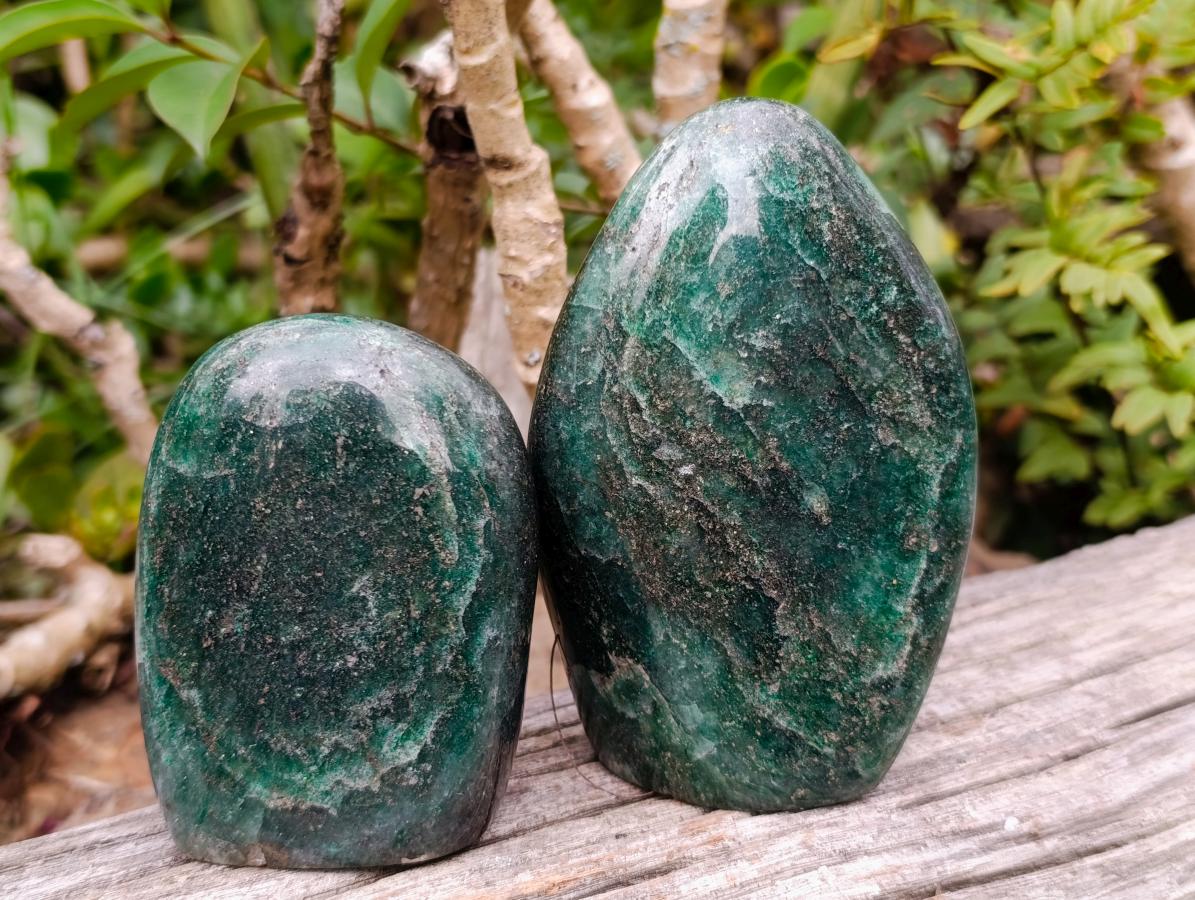 Polished Fuchsite Quartz Standing Display Pieces x 3 From Andakatany, Madagascar - Toprock Gemstones and Minerals 