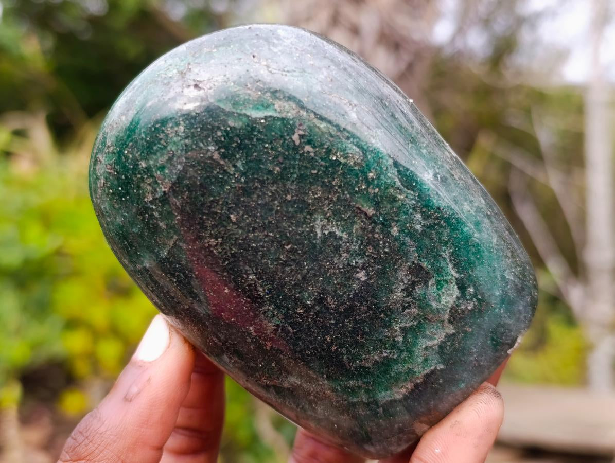 Polished Fuchsite Quartz Standing Display Pieces x 3 From Andakatany, Madagascar - Toprock Gemstones and Minerals 