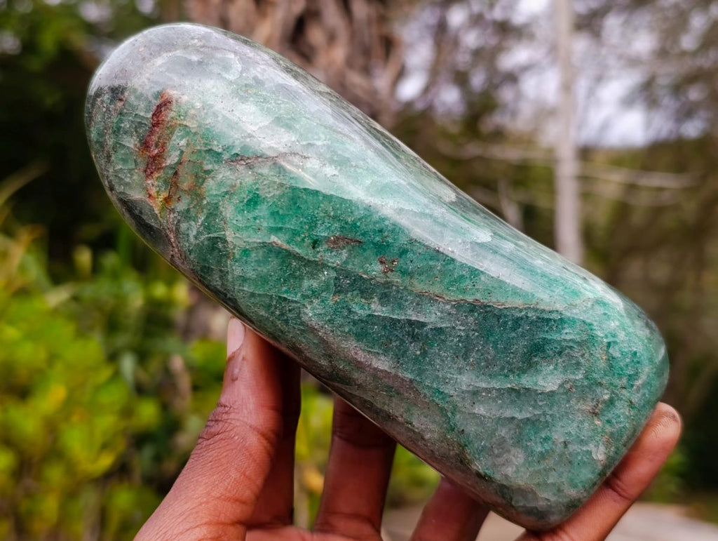 Polished Fuchsite Quartz Standing Display Pieces x 3 From Andakatany, Madagascar - Toprock Gemstones and Minerals 