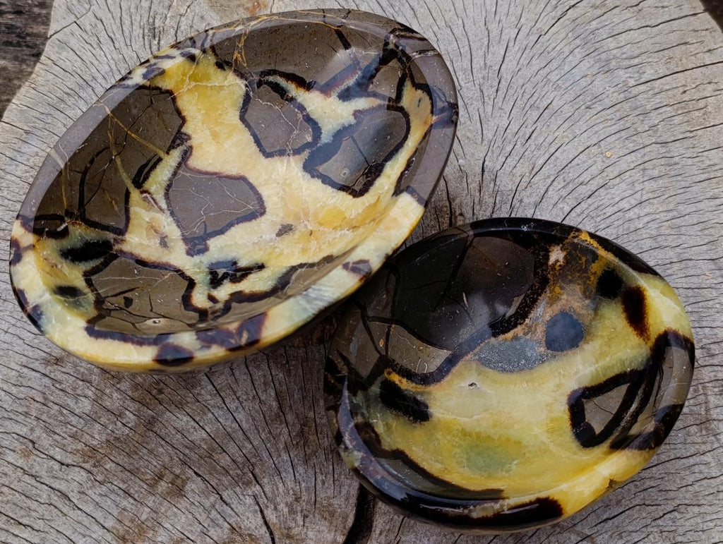 Polished Septerye Bowls x 2 From Mahajanga, Madagascar - Toprock Gemstones and Minerals 
