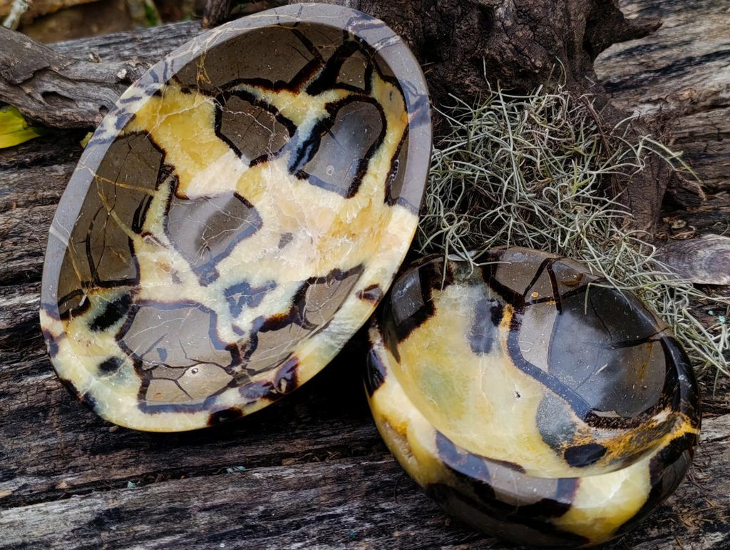 Polished Septerye Bowls x 2 From Mahajanga, Madagascar - Toprock Gemstones and Minerals 