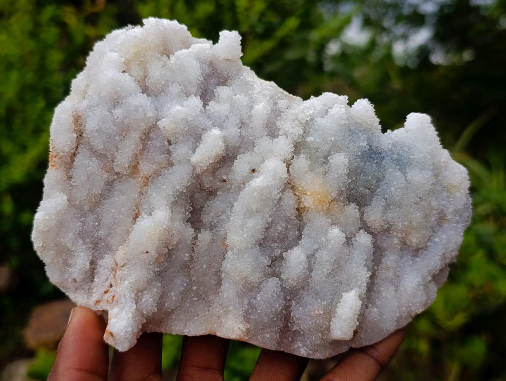 Natural Drusy Fingered White Quartz Clusters with Polished Sides x 3 From Madagascar - Toprock Gemstones and Minerals 