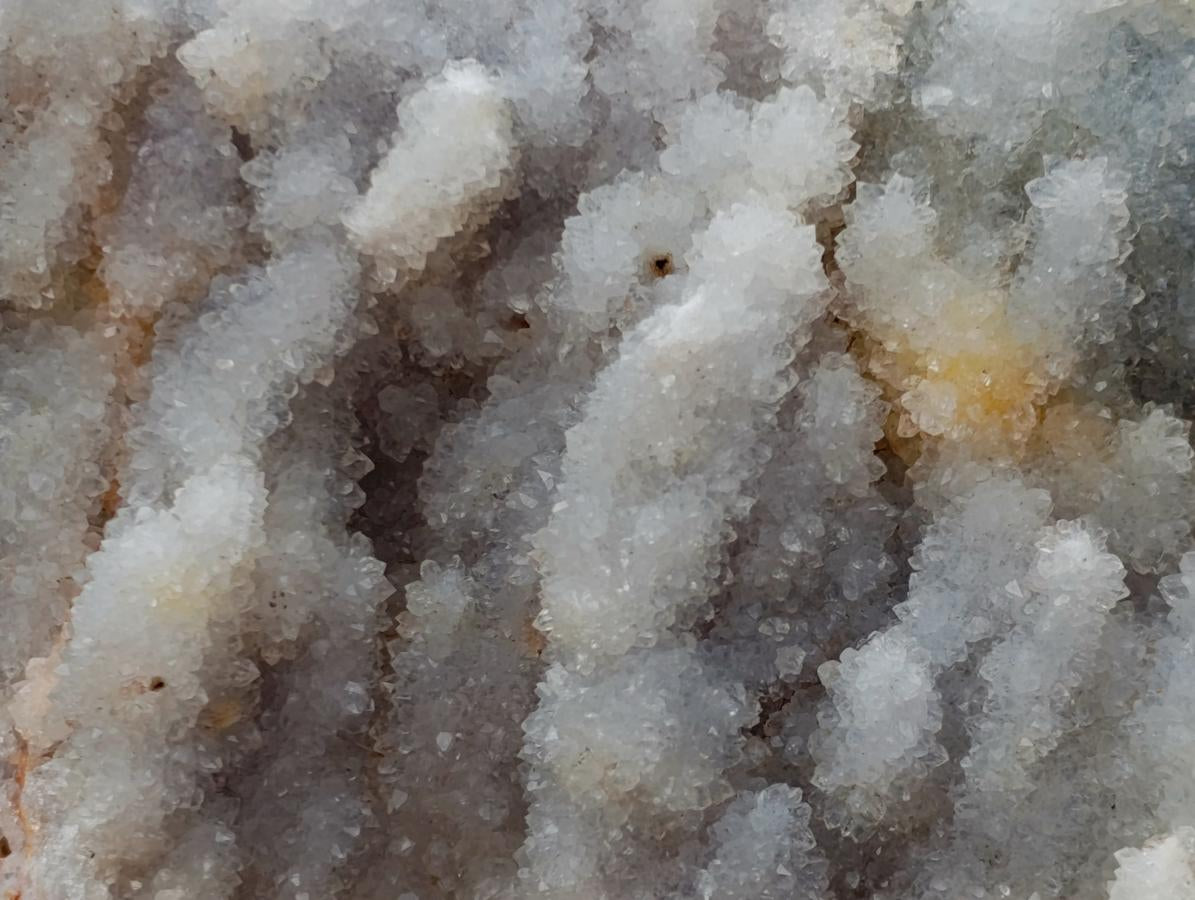 Natural Drusy Fingered White Quartz Clusters with Polished Sides x 3 From Madagascar - Toprock Gemstones and Minerals 