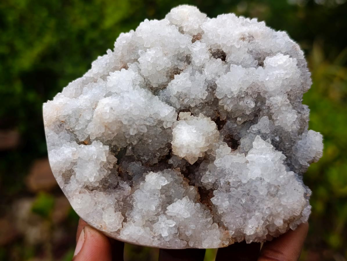 Natural Drusy Fingered White Quartz Clusters with Polished Sides x 3 From Madagascar - Toprock Gemstones and Minerals 