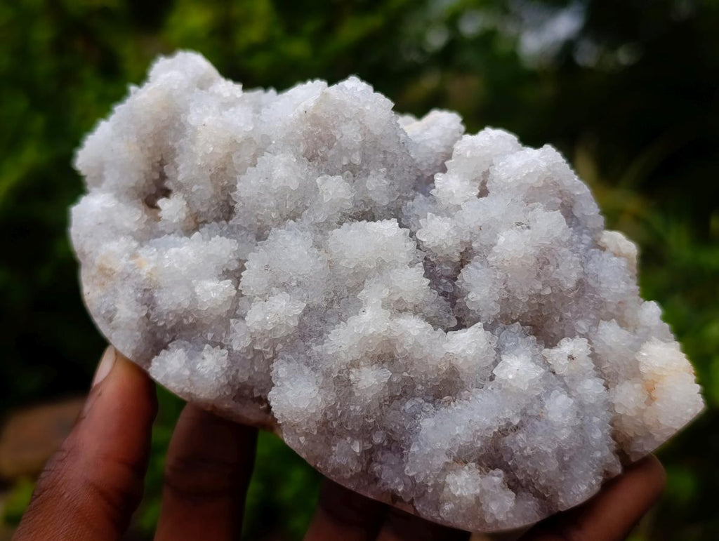 Natural Drusy Fingered White Quartz Clusters with Polished Sides x 3 From Madagascar - Toprock Gemstones and Minerals 