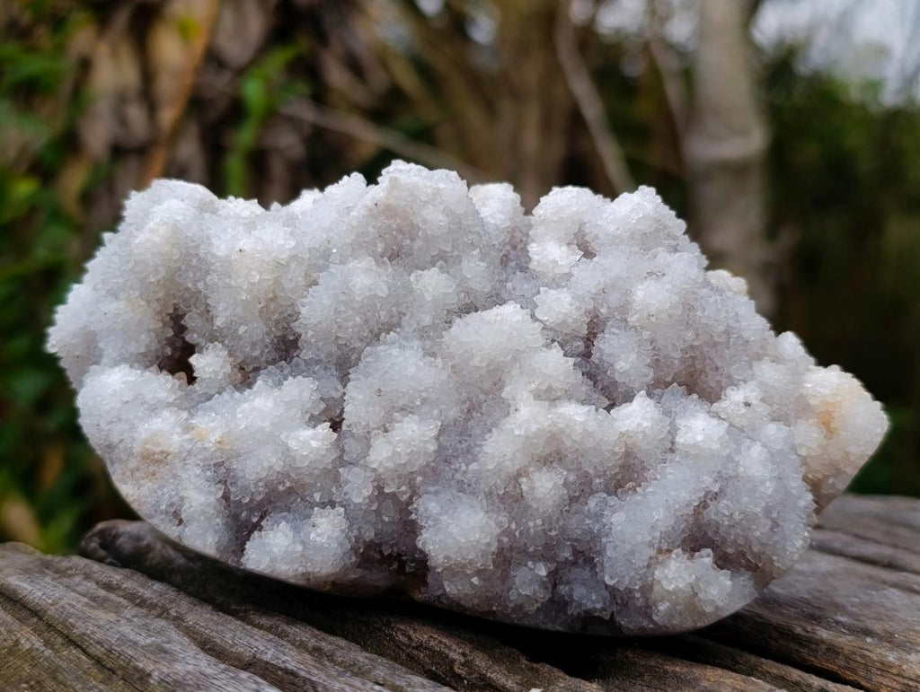 Natural Drusy Fingered White Quartz Clusters with Polished Sides x 3 From Madagascar - Toprock Gemstones and Minerals 