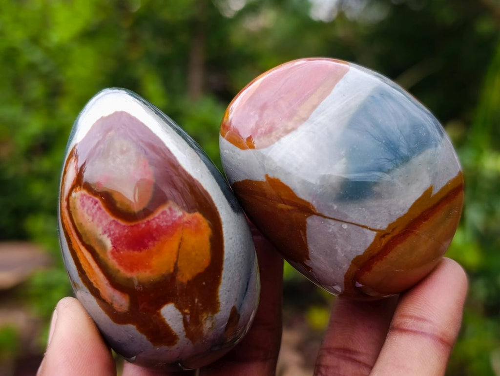 Polished Polychrome Jasper Palm Stones x 12 From NW Coast, Madagascar - Toprock Gemstones and Minerals 