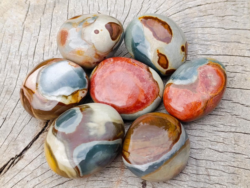 Polished Polychrome Jasper Palm Stones x 12 From NW Coast, Madagascar - Toprock Gemstones and Minerals 