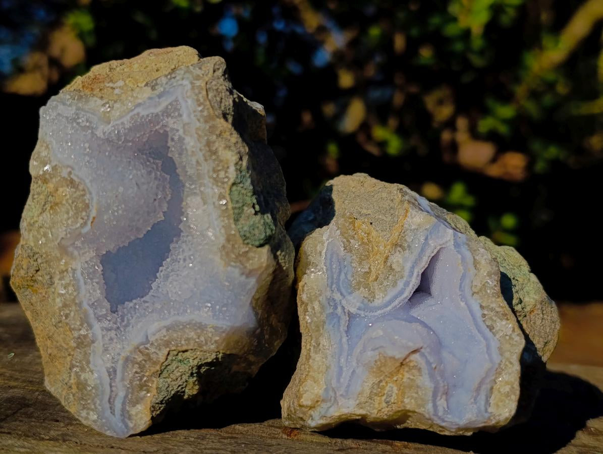 Polished Blue Lace Agate Geodes x 6 From Nsanje, Malawi - Toprock Gemstones and Minerals 