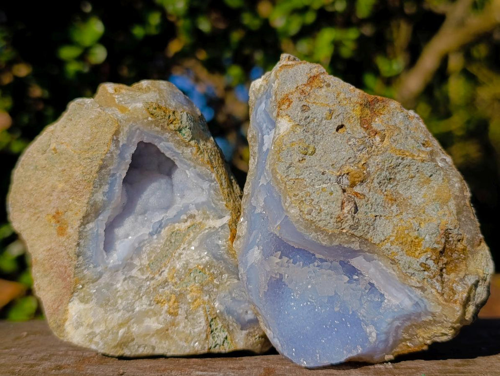 Polished Blue Lace Agate Geodes x 6 From Nsanje, Malawi - Toprock Gemstones and Minerals 
