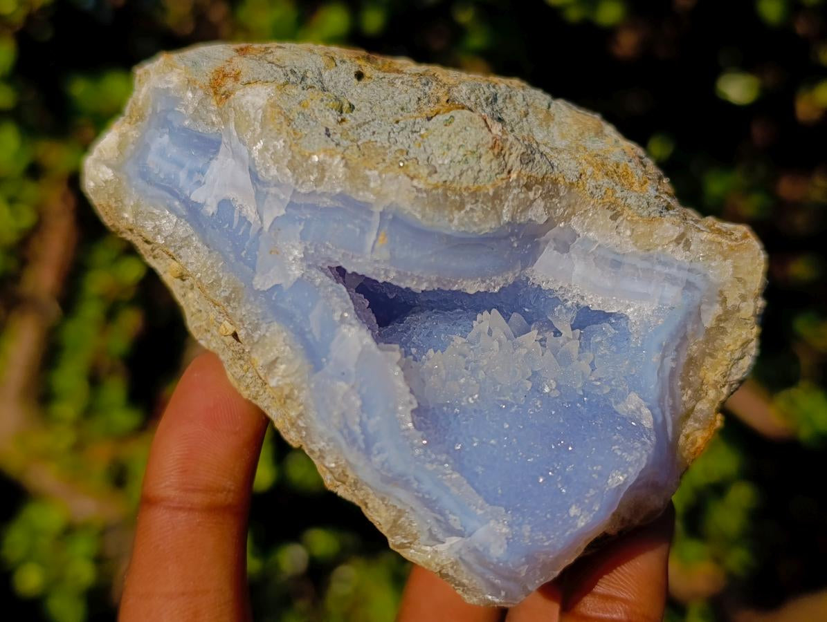 Polished Blue Lace Agate Geodes x 6 From Nsanje, Malawi - Toprock Gemstones and Minerals 