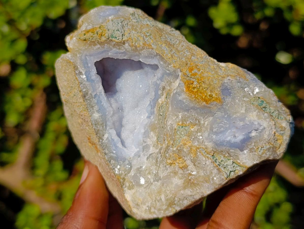 Polished Blue Lace Agate Geodes x 6 From Nsanje, Malawi - Toprock Gemstones and Minerals 