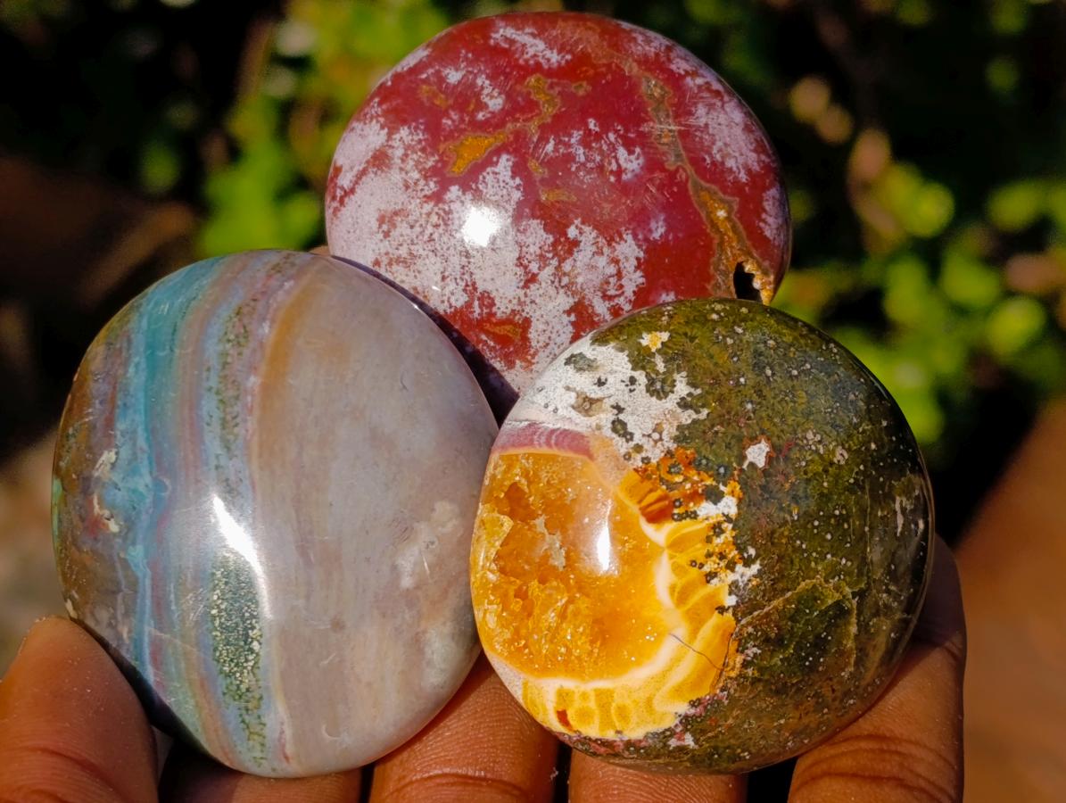 Polished Rare Ocean Jasper Galets x 24 From Northwest Coast, Madagascar - Toprock Gemstones and Minerals 