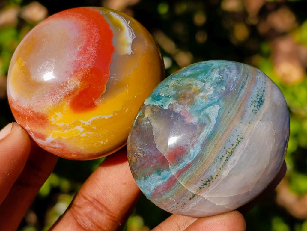 Polished Rare Ocean Jasper Galets x 24 From Northwest Coast, Madagascar - Toprock Gemstones and Minerals 