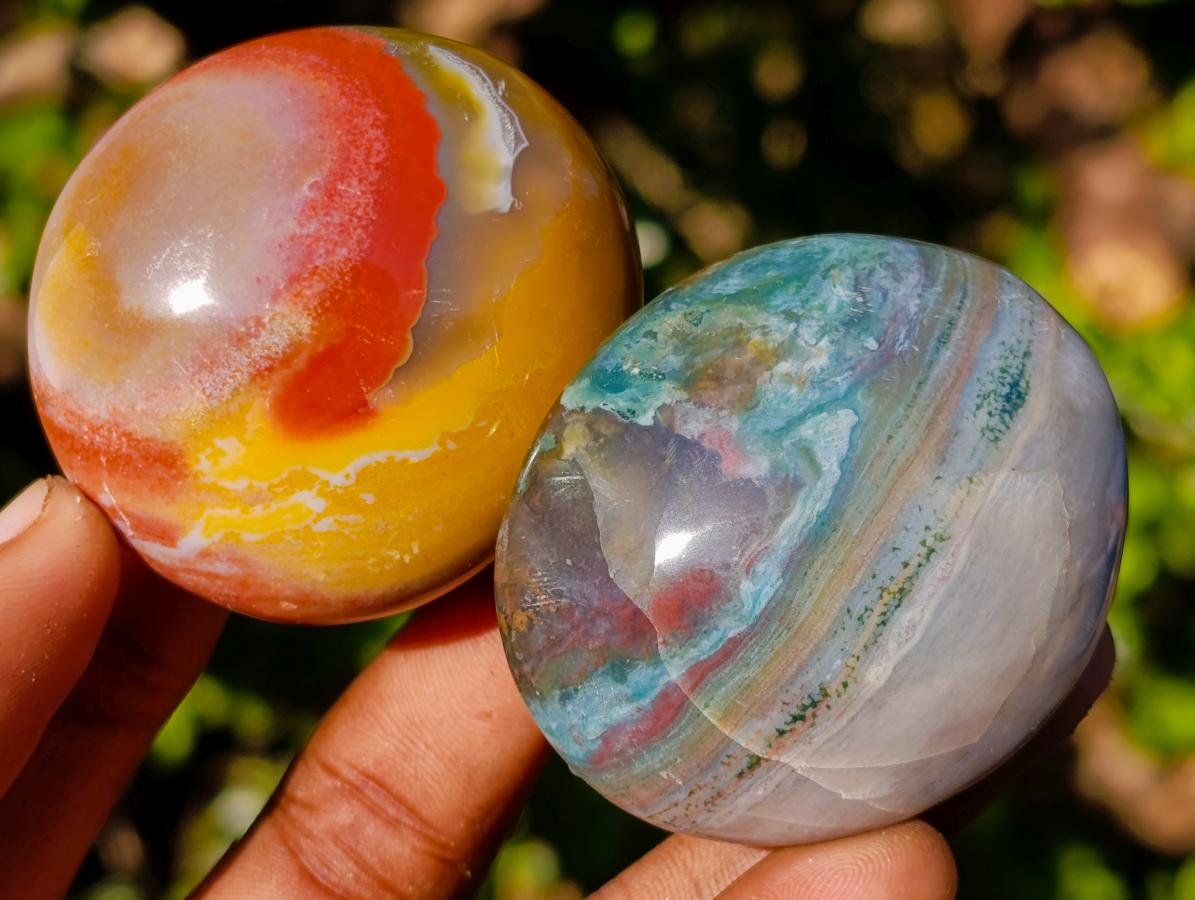 Polished Rare Ocean Jasper Galets x 24 From Northwest Coast, Madagascar - Toprock Gemstones and Minerals 
