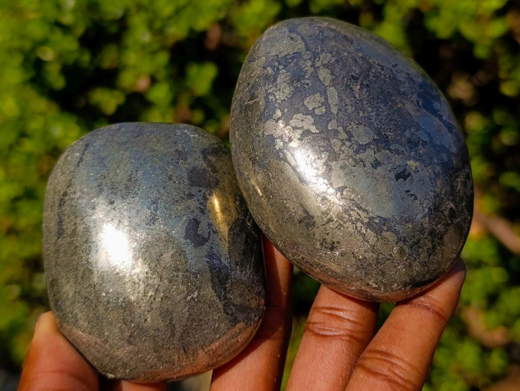 Polished Large Basalt Pharaoh Stone Galets x 4 From Iron Duke Mine, Zimbabwe